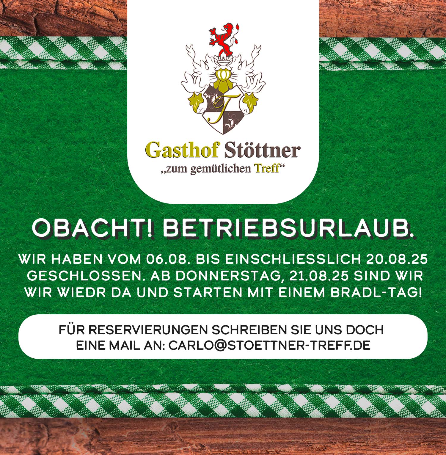 Betriebsurlaub Treff August 2025 1